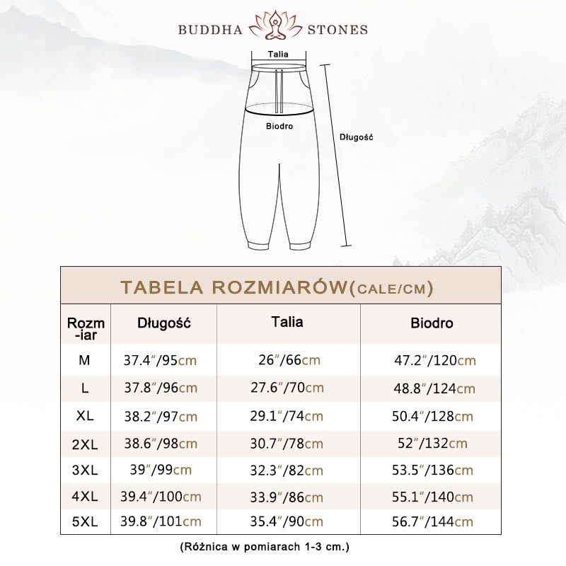 Buddha Stones Wzór Smoka Luźne Męskie Spodnie Harem Z Kieszeniami