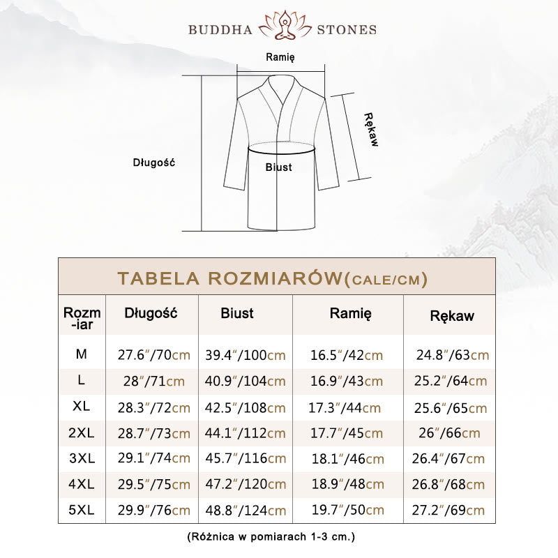 Koszula Buddha Stones Casual V-Neck Długi Rękaw Lniana Męska Odzież - image 6