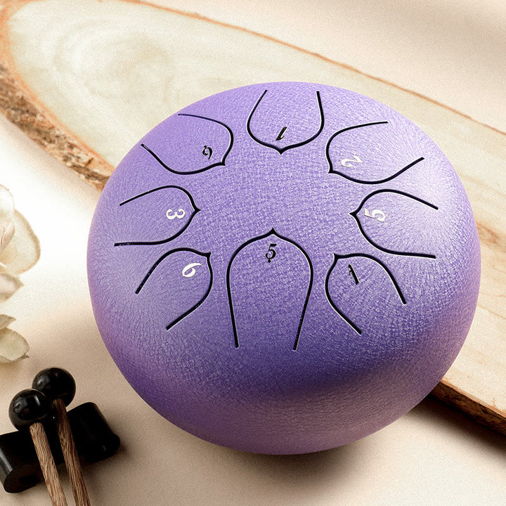 Buddha Stones językowy ze stali Dźwięk uzdrawiający Medytacja Wzór lotosu Zestaw perkusyjny 8 nut 6-calowy instrument perkusyjny