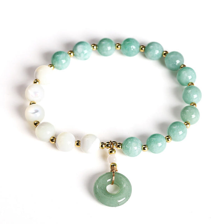 Buddha Stones Jade Trochus Podkowa Ślimak Zapięcie Pokoju Charm Bransoletka Obfitość