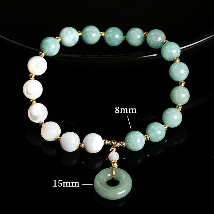 Buddha Stones Jade Trochus Podkowa Ślimak Zapięcie Pokoju Charm Bransoletka Obfitość