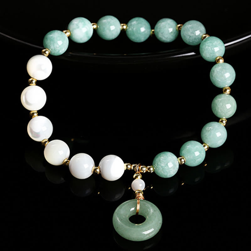 Buddha Stones Jade Trochus Podkowa Ślimak Zapięcie Pokoju Charm Bransoletka Obfitość