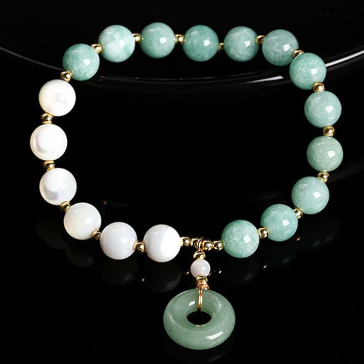 Buddha Stones Jade Trochus Podkowa Ślimak Zapięcie Pokoju Charm Bransoletka Obfitość