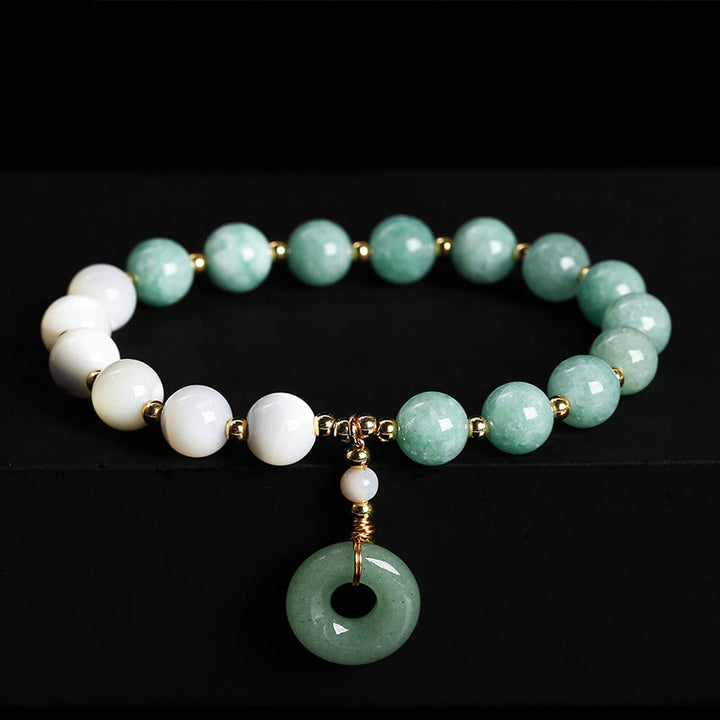 Buddha Stones Jade Trochus Podkowa Ślimak Zapięcie Pokoju Charm Bransoletka Obfitość