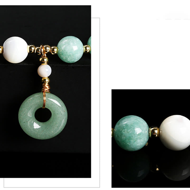 Buddha Stones Jade Trochus Podkowa Ślimak Zapięcie Pokoju Charm Bransoletka Obfitość