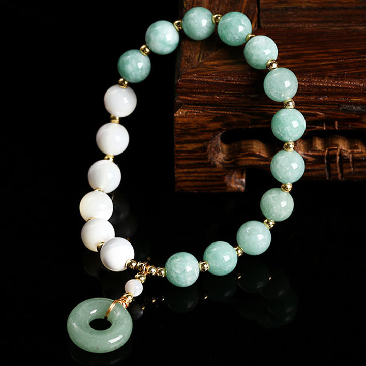 Buddha Stones Jade Trochus Podkowa Ślimak Zapięcie Pokoju Charm Bransoletka Obfitość