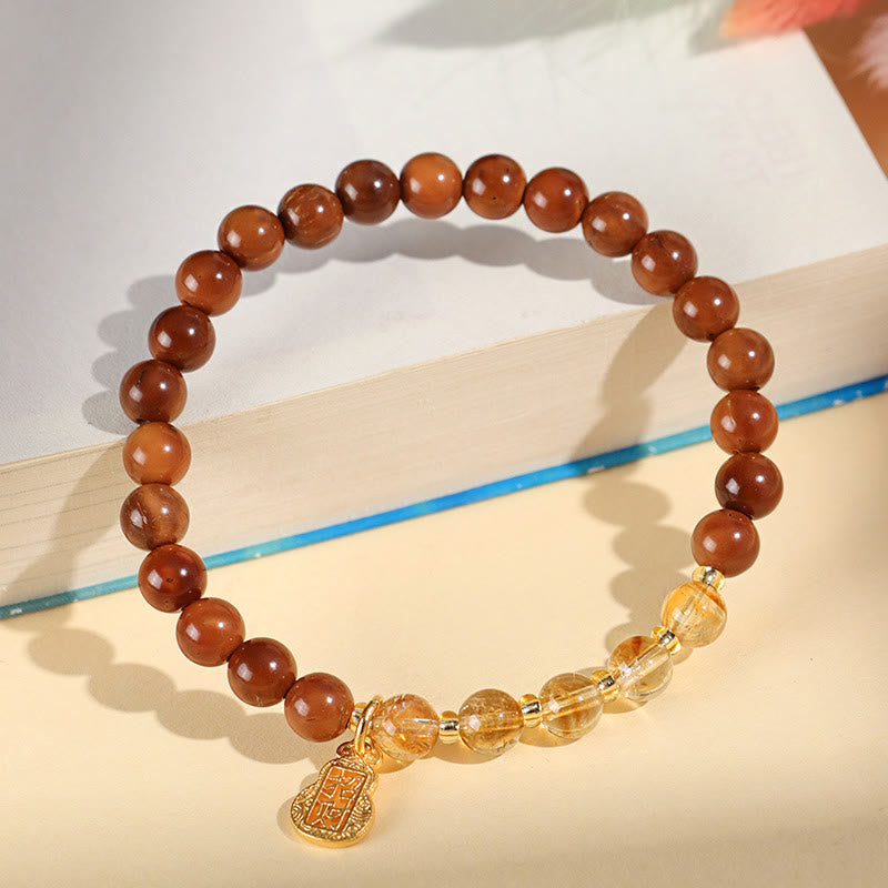 Buddha Stones Zielony Fantom Cytryn Rutilowany Kwarc Super Siedem Kryształów Pewność Przyciągaj Bogactwo Bransoletka