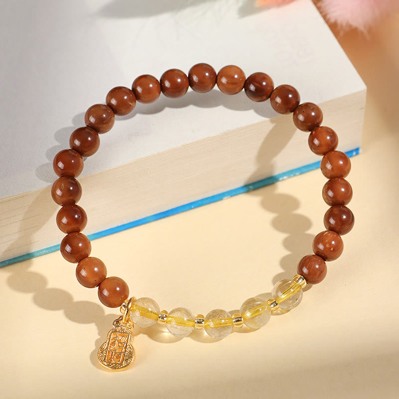 Buddha Stones Zielony Fantom Cytryn Rutilowany Kwarc Super Siedem Kryształów Pewność Przyciągaj Bogactwo Bransoletka