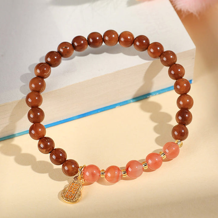 Buddha Stones Zielony Fantom Cytryn Rutilowany Kwarc Super Siedem Kryształów Pewność Przyciągaj Bogactwo Bransoletka