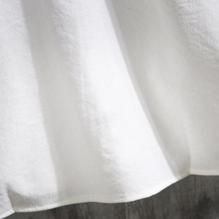 Koszula męska Buddha Stones Casual Solid Color z guzikami z przodu i rękawami trzy czwarte - image 7