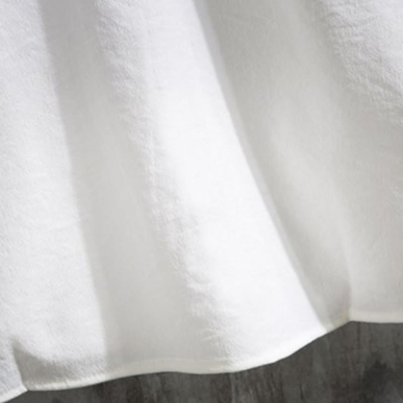 Koszula męska Buddha Stones Casual Solid Color z guzikami z przodu i rękawami trzy czwarte - image 7