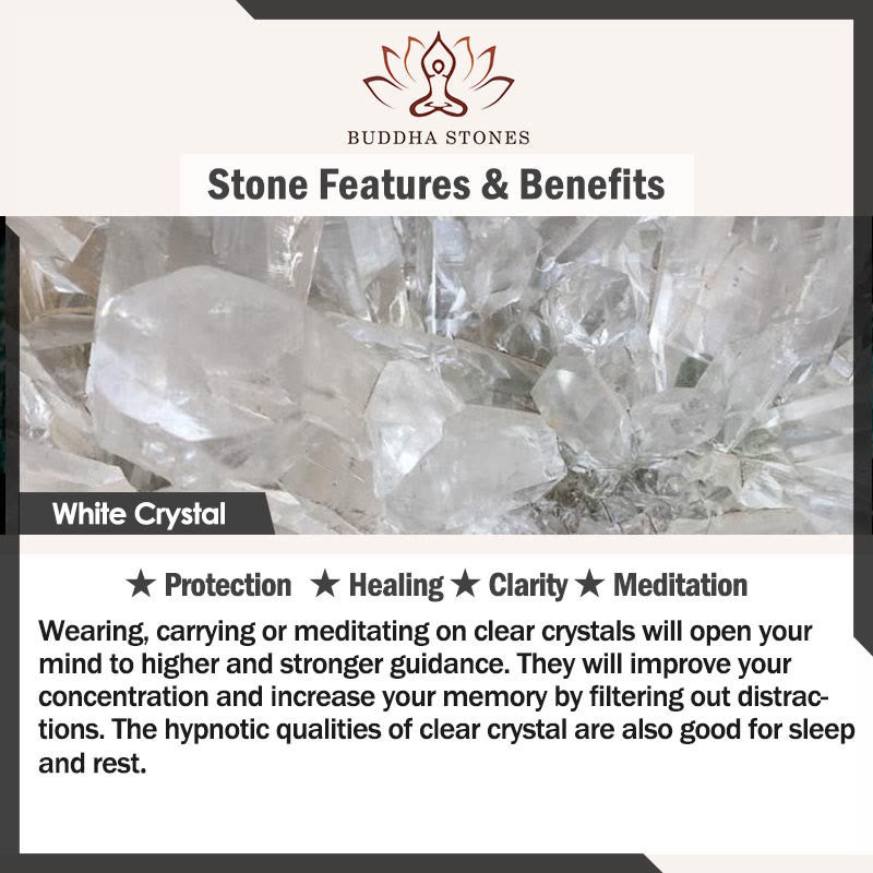 Buddha Stones 108 Koraliki Mala Naturalny Kamień Biały Kryształ Sandałowiec Uzdrawiająca Bransoletka