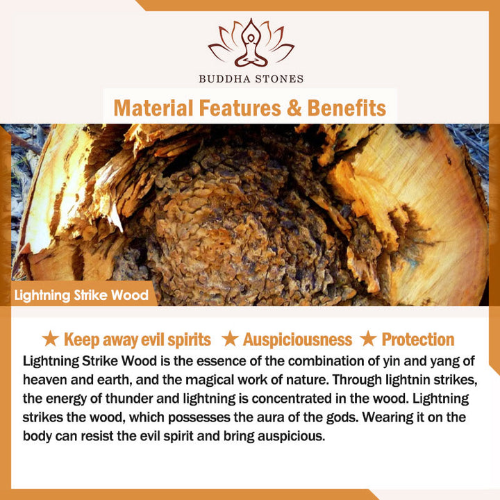 Buddha Stones 108 Mala Beads Lightning Strike Peach Wood Hand Polishing Protection Bransoletka