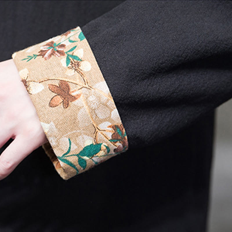 Buddha Stones Plum Blossom Haft Mankiet Kwiatowy Wzór Żaba-guzik Garnitur Tang Bawełna Len Męska Kurtka Koszula  - image 11