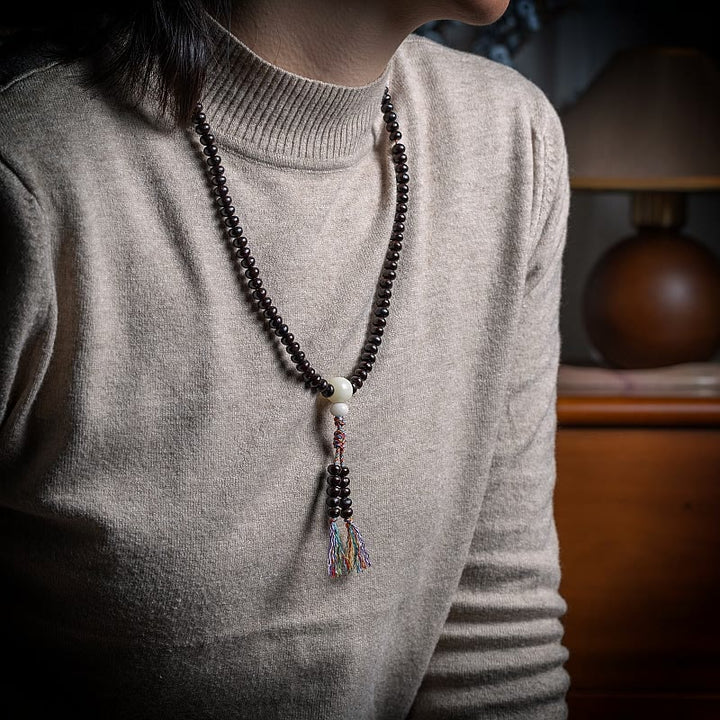 Buddha Stones 108 Mala Koraliki Miska Bodhi Nasiona Kolorowa Lina Bransoletka Pokoju