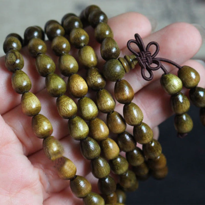 Buddha Stones 108 Mala Łezka Koraliki Naturalne Phoebe Zhennan Drewniana Bransoletka Ochronna