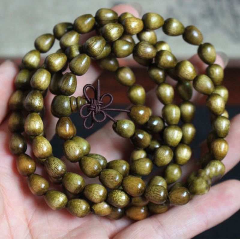 Buddha Stones 108 Mala Łezka Koraliki Naturalne Phoebe Zhennan Drewniana Bransoletka Ochronna
