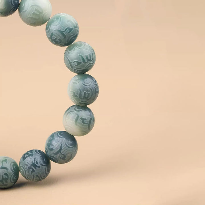 Buddha Stones Chiński zodiak Natal Budda Bodhi Nasiona Om Mani Padme Hum Grawerowana bransoletka mądrości