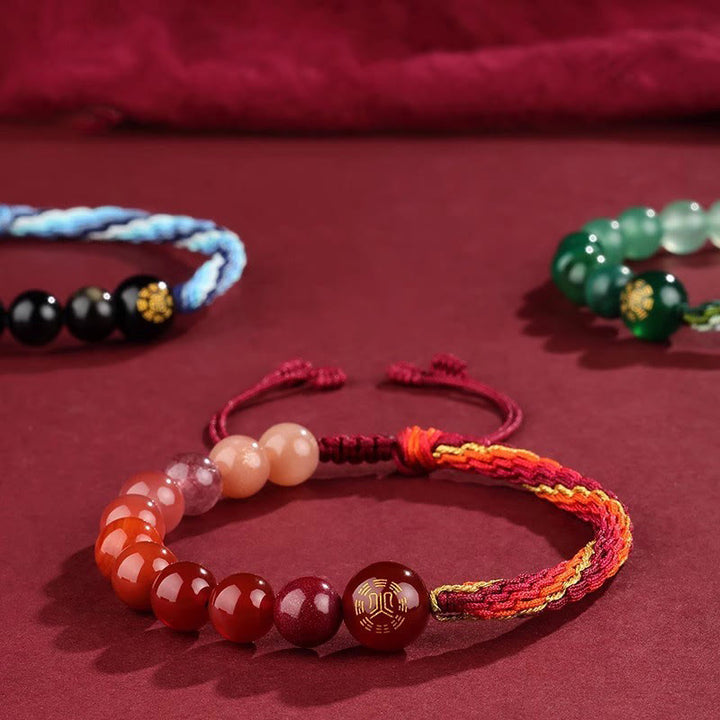 Buddha Stones Pięć Elementów Różnorodny Kryształ Agat Bogactwo Reinkarnacja Węzeł Warkocz Bransoletka