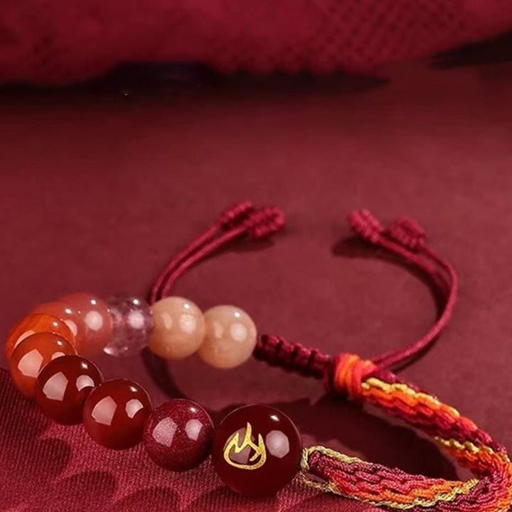Buddha Stones Pięć Elementów Różnorodny Kryształ Agat Bogactwo Reinkarnacja Węzeł Warkocz Bransoletka