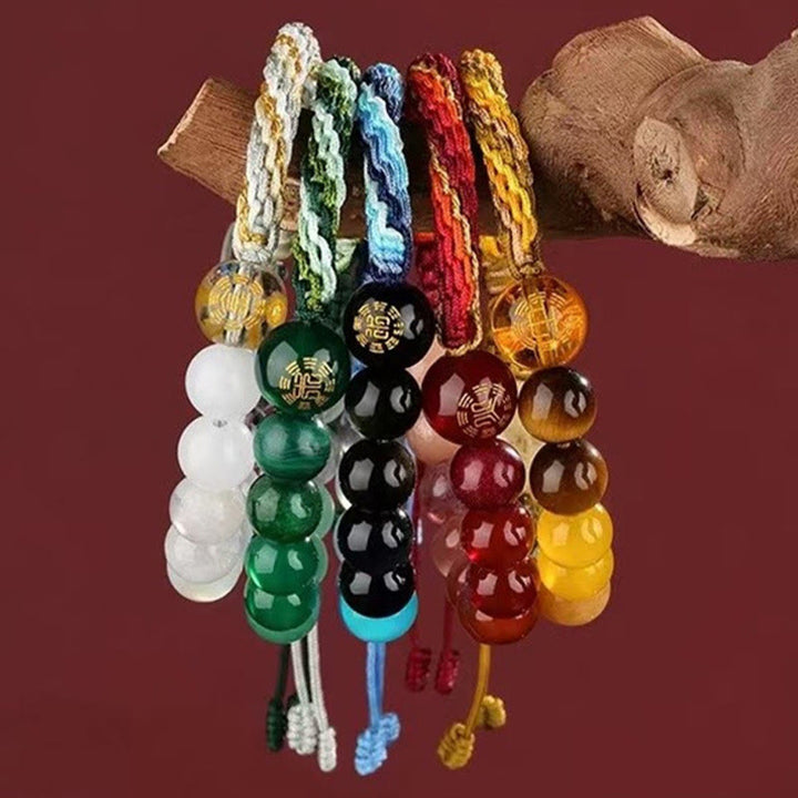 Buddha Stones Pięć Elementów Różnorodny Kryształ Agat Bogactwo Reinkarnacja Węzeł Warkocz Bransoletka