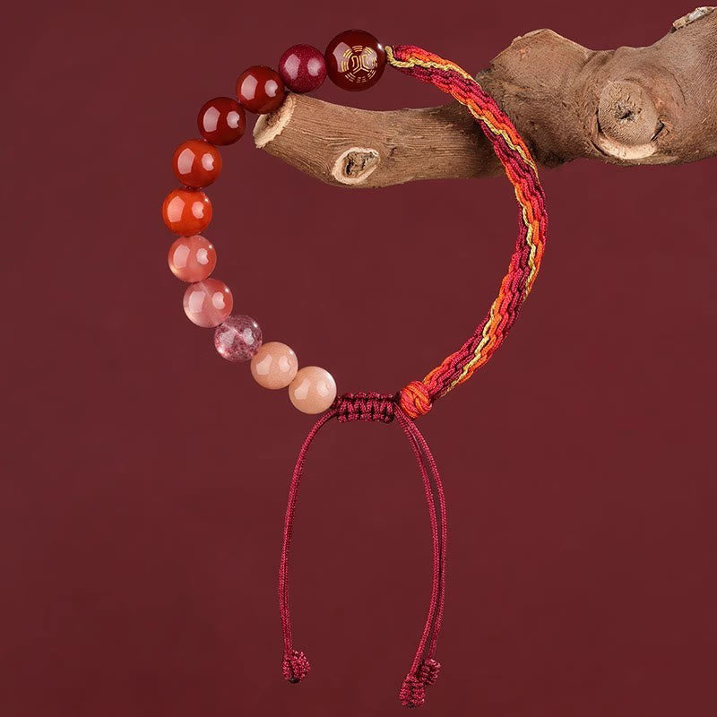 Buddha Stones Pięć Elementów Różnorodny Kryształ Agat Bogactwo Reinkarnacja Węzeł Warkocz Bransoletka