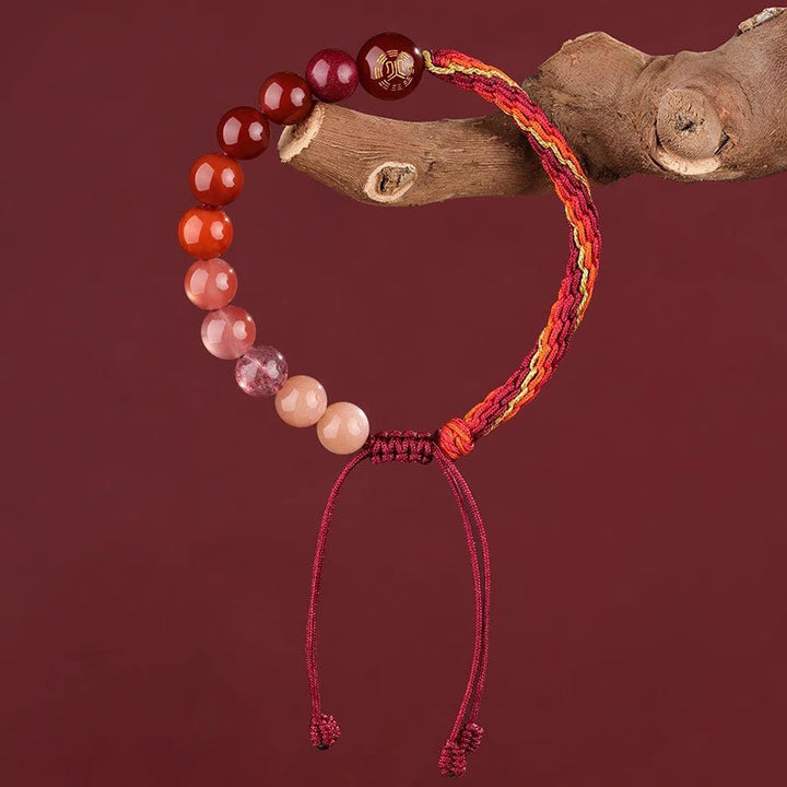 Buddha Stones Pięć Elementów Różnorodny Kryształ Agat Bogactwo Reinkarnacja Węzeł Warkocz Bransoletka