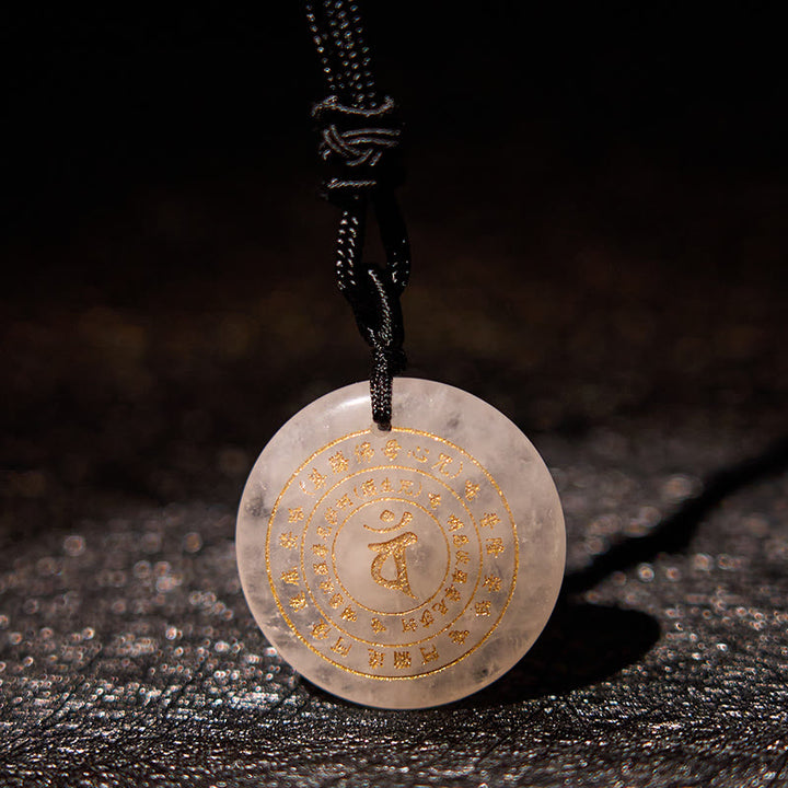 Buddha Stones Wajroczana Tathagata Sanskryt Mantra Różnorodny Kryształ Czarny Obsydian Zielony Awenturyn Siła Naszyjnik Wisiorek