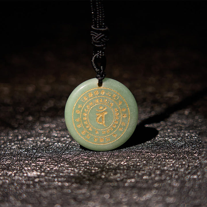 Buddha Stones Wajroczana Tathagata Sanskryt Mantra Różnorodny Kryształ Czarny Obsydian Zielony Awenturyn Siła Naszyjnik Wisiorek