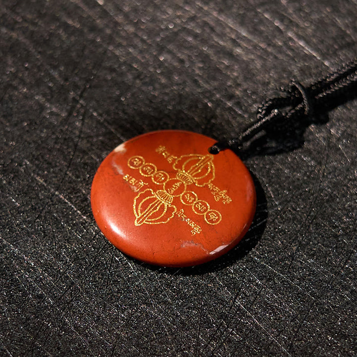 Buddha Stones Wadżra Dorje Wzór Sanskrycki Naturalny Różnorodny Kryształ Czarny Obsydian Spełnienie Naszyjnik Wisiorek