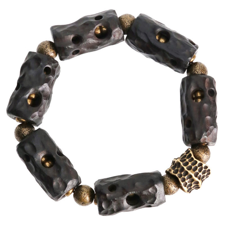Bransoletka Buddha Stones Ebony Wood Copper Brass Calm