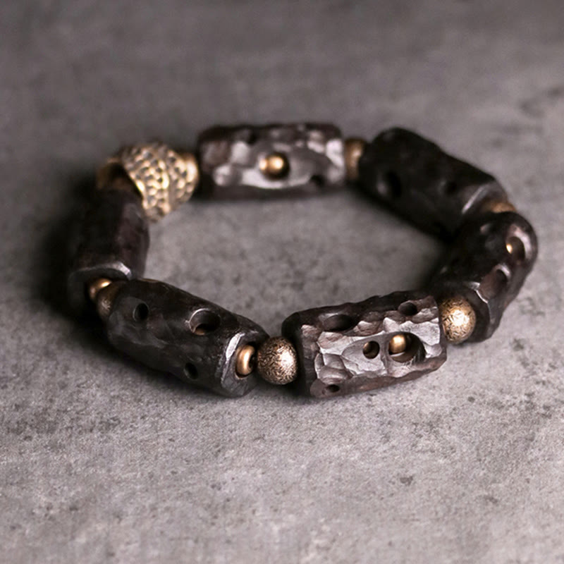 Bransoletka Buddha Stones Ebony Wood Copper Brass Calm