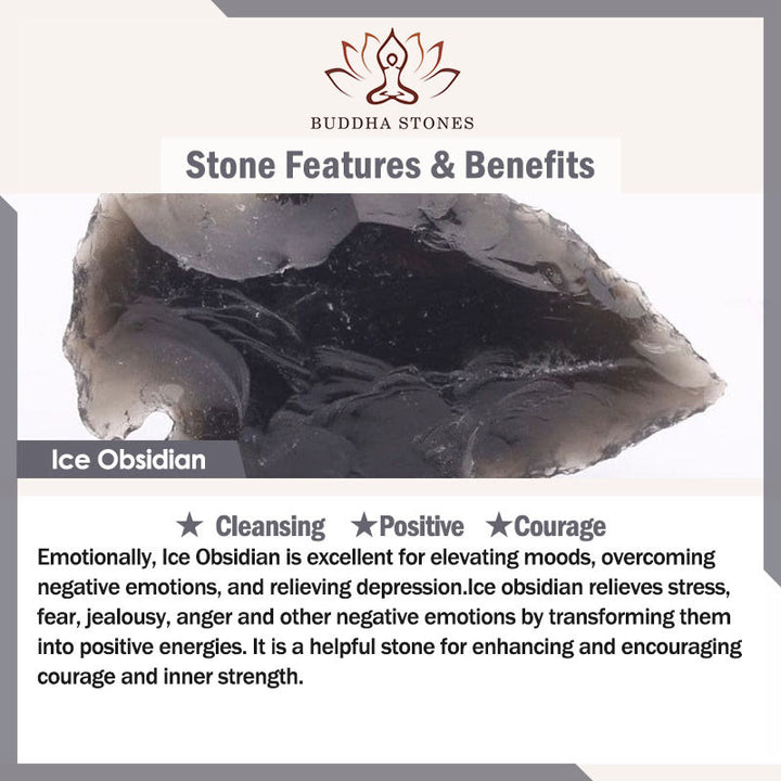 Bransoletka z Buddha Stones i obsydianu Courage