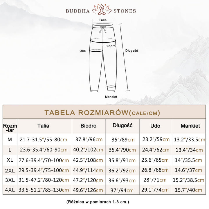 Spodnie haremowe damskie z bawełny ze ściągaczem i kieszeniami Buddha Stones Casual - image 5