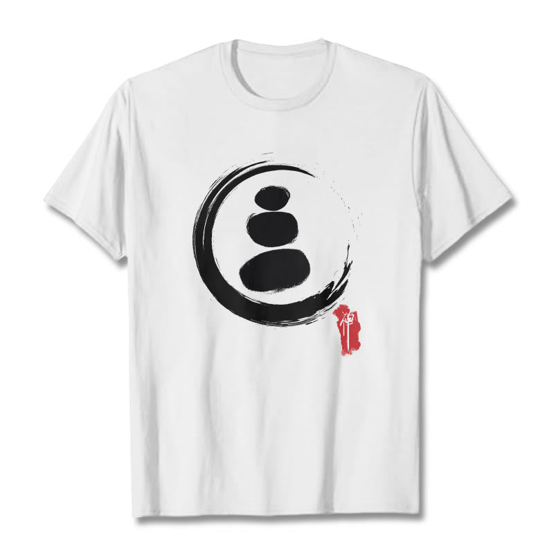 Koszulka z bawełny z Buddha Stones Zen Circles - Biały - 2XL - image 10