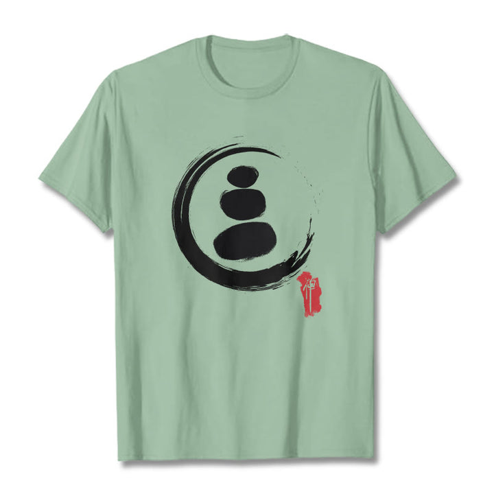 Koszulka z bawełny z Buddha Stones Zen Circles - Jasnozielony - 2XL - image 18