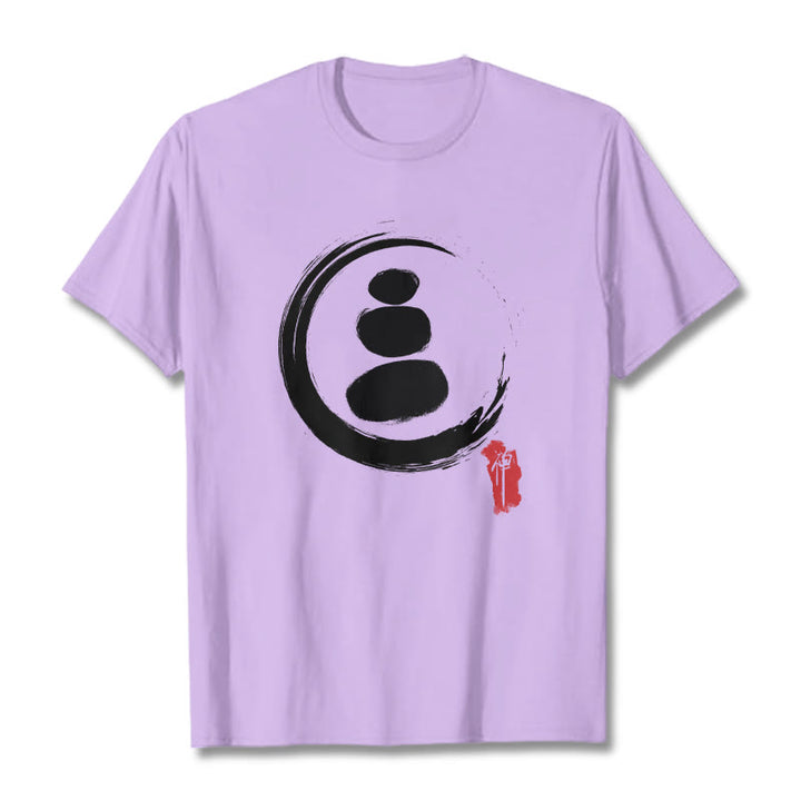 Koszulka z bawełny z Buddha Stones Zen Circles - Śliwka - 2XL - image 15