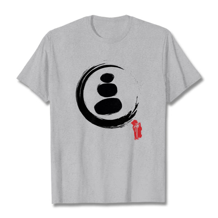 Koszulka z bawełny z Buddha Stones Zen Circles - Jasnoszary - 2XL - image 20