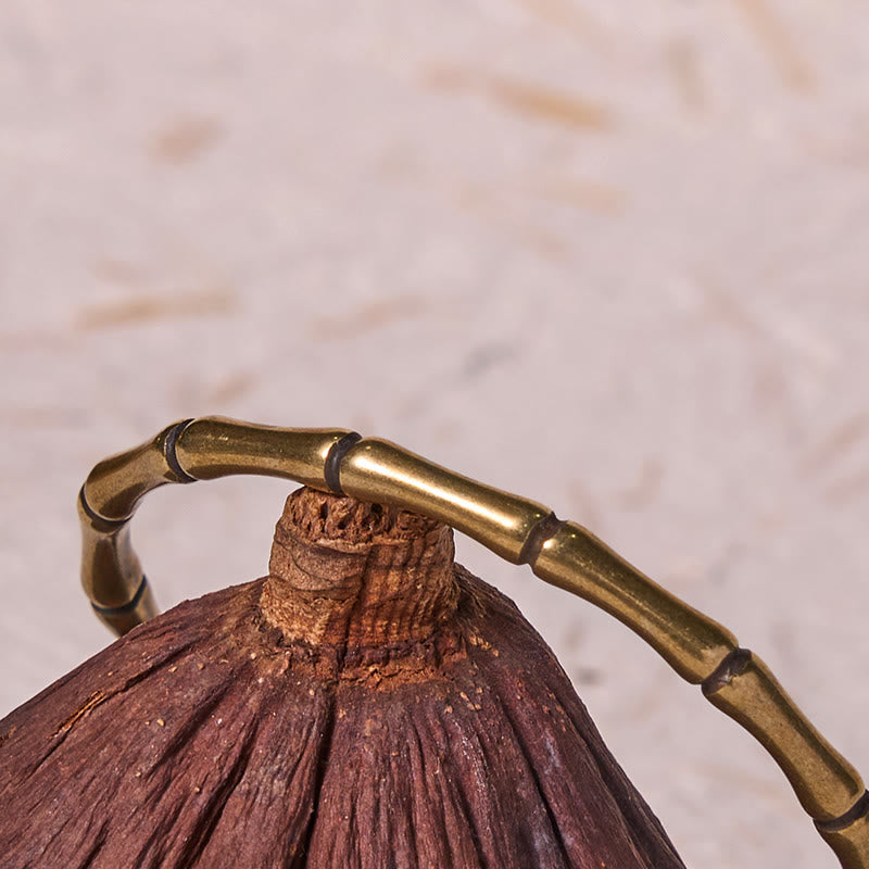 Buddha Stones Bambus Miedź Mosiądz Szczęście Siła Bransoletka Bangle
