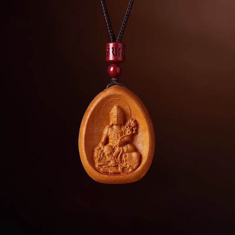 Buddha Stones Drewno Brzoskwiniowe Cynober Om Mani Padme Hum Chiński Zodiak Czarny Naszyjnik Wisiorki - Wąż brzoskwiniowy-smoczy - image 1