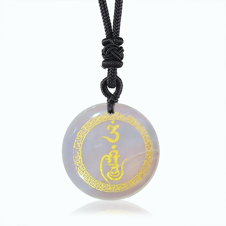 Buddha Stones Swastyka Wzór Wadżra Ochrona Mantra Naturalny Różnorodny Kryształ Czarny Obsydian Oczyszczający Naszyjnik Wisiorek