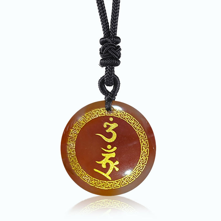 Buddha Stones otaczające wzór swastyki Wadżra Ochrona Mantra Naturalny Różnorodny Kryształ Czarny Obsydian Spełnienie Naszyjnik Wisiorek