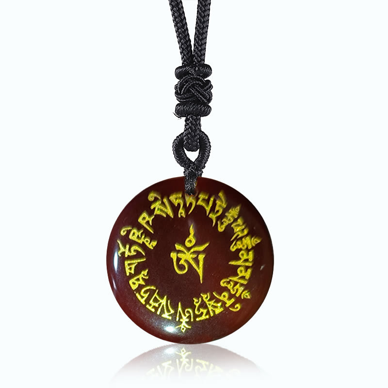 Buddha Stones Mantra do zbierania fortuny Naturalny Różnorodny Kryształ Czarny Obsydian Spełnienie Naszyjnik Wisiorek