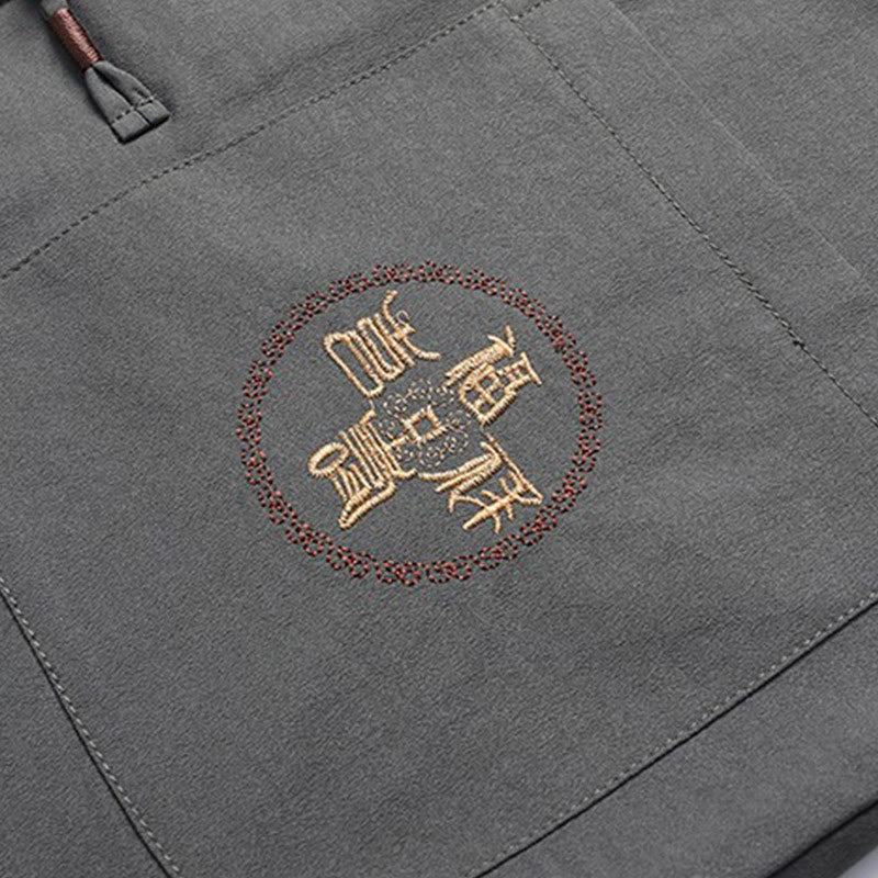 Buddha Stones Chiński Nowy Rok Haftowany Fu Tang Garnitur Hanfu Długi Rękaw Spodnie Odzież Męski Zestaw - image 9