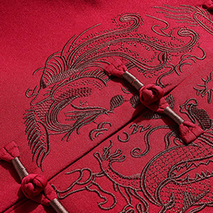 Buddha Stones Chiński Nowy Rok Haftowany Strój Tang Hanfu Tradycyjny Mundur Długi Rękaw Spodnie Odzież Męski Zestaw - image 11