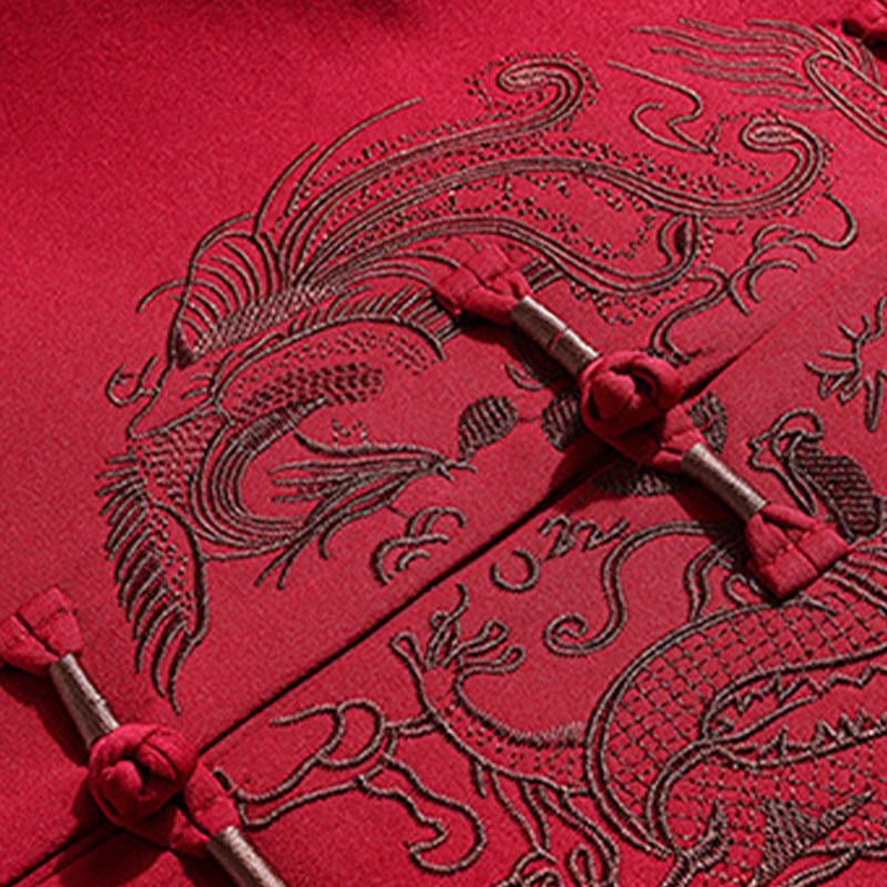 Buddha Stones Chiński Nowy Rok Haftowany Strój Tang Hanfu Tradycyjny Mundur Długi Rękaw Spodnie Odzież Męski Zestaw