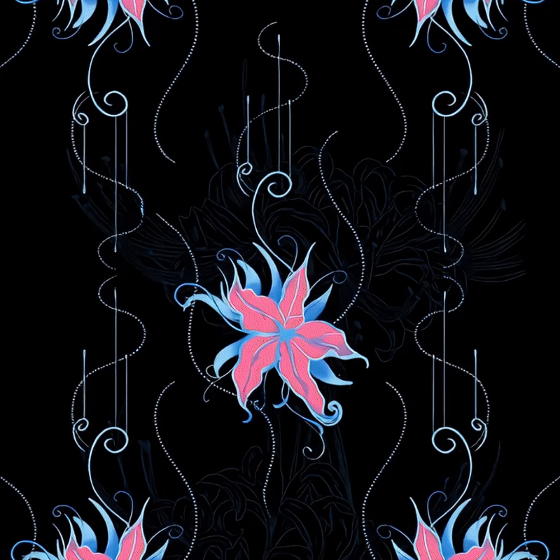 Buddha Stones Czarne Różowe Niebieskie Kwiaty Nadruk Leginsy Fitness Damskie Spodnie Do Jogi - image 1