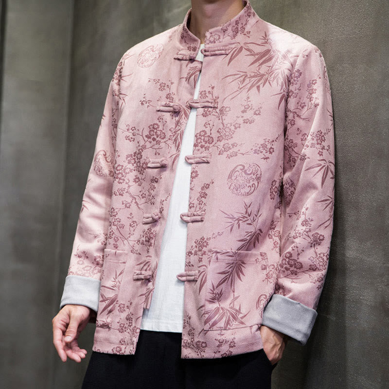 Buddha Stones Chiński Nowy Rok Ubrania Kwiaty Bambus Jednolity Kolor Mankiet Żabka Guzik Tang Garnitur Bawełna Męska Kurtka Koszula Z Kieszeniami - image 35