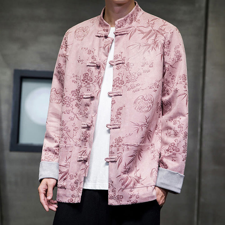 Buddha Stones Chiński Nowy Rok Ubrania Kwiaty Bambus Jednolity Kolor Mankiet Żabka Guzik Tang Garnitur Bawełna Męska Kurtka Koszula Z Kieszeniami - image 40