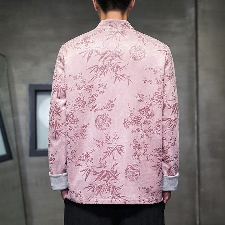 Buddha Stones Chiński Nowy Rok Ubrania Kwiaty Bambus Jednolity Kolor Mankiet Żabka Guzik Tang Garnitur Bawełna Męska Kurtka Koszula Z Kieszeniami - image 37